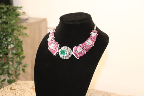AD Ruby & Emerald Statement Necklace